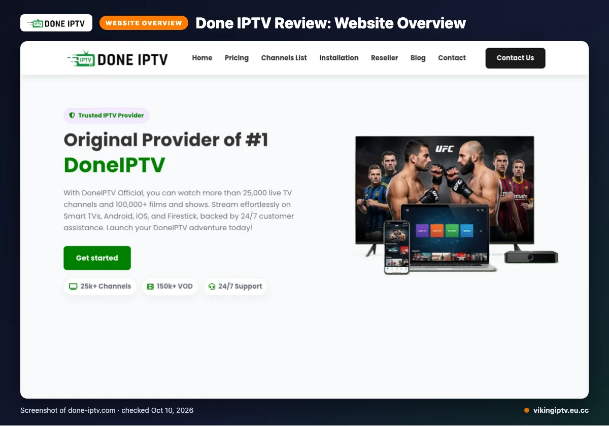 Done IPTV homepage
