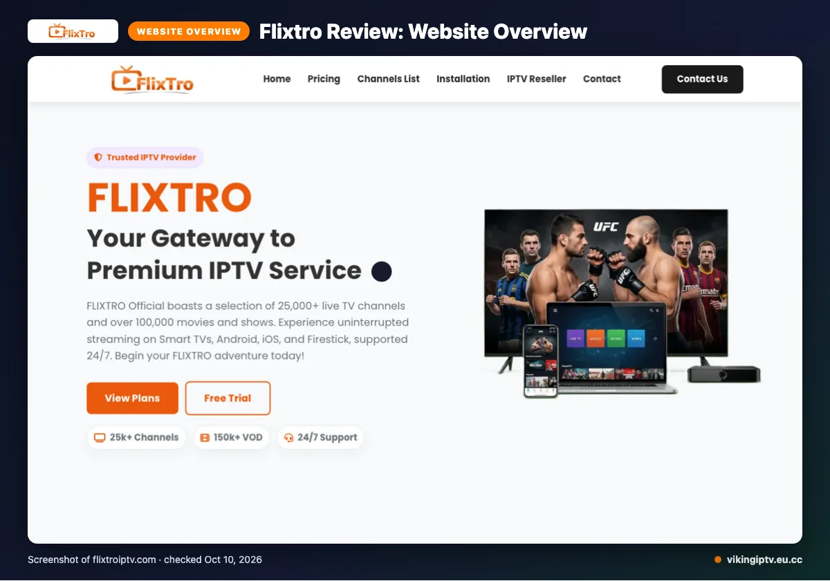 Flixtro homepage